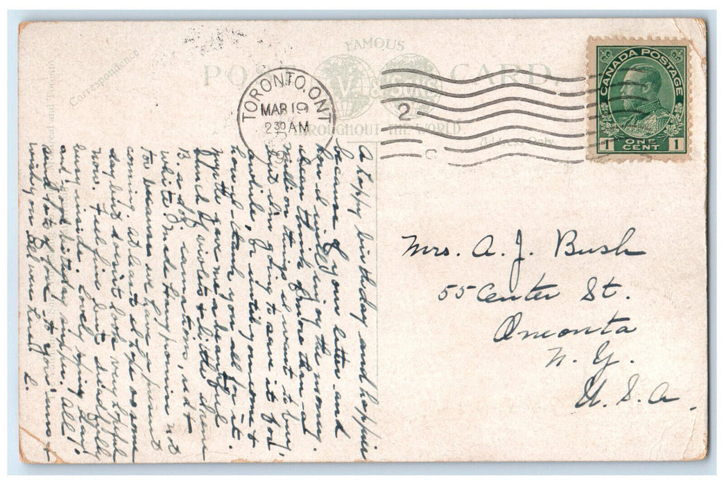 c1910 Side View Canadian Pacific Railway Windsor Station Canada Postcard