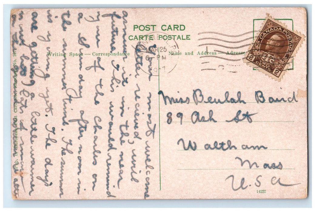 1917 Boat Canoeing at Lafontaine Park Montreal Quebec Canada Postcard