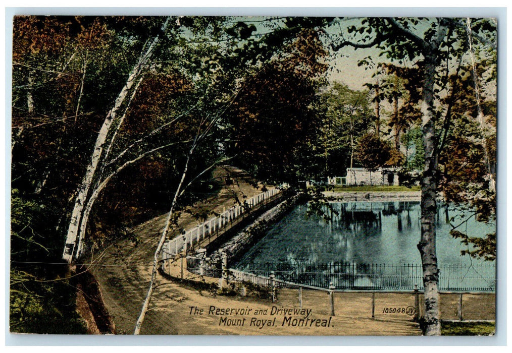 1917 The Reservoir and Driveway Mount Royal Montreal Quebec Canada Postcard