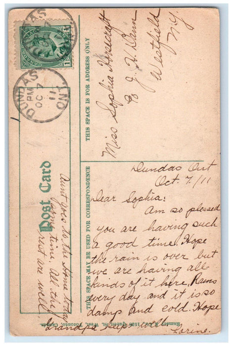 1911 House of Providence Dundas Ontario Canada Posted Antique Postcard