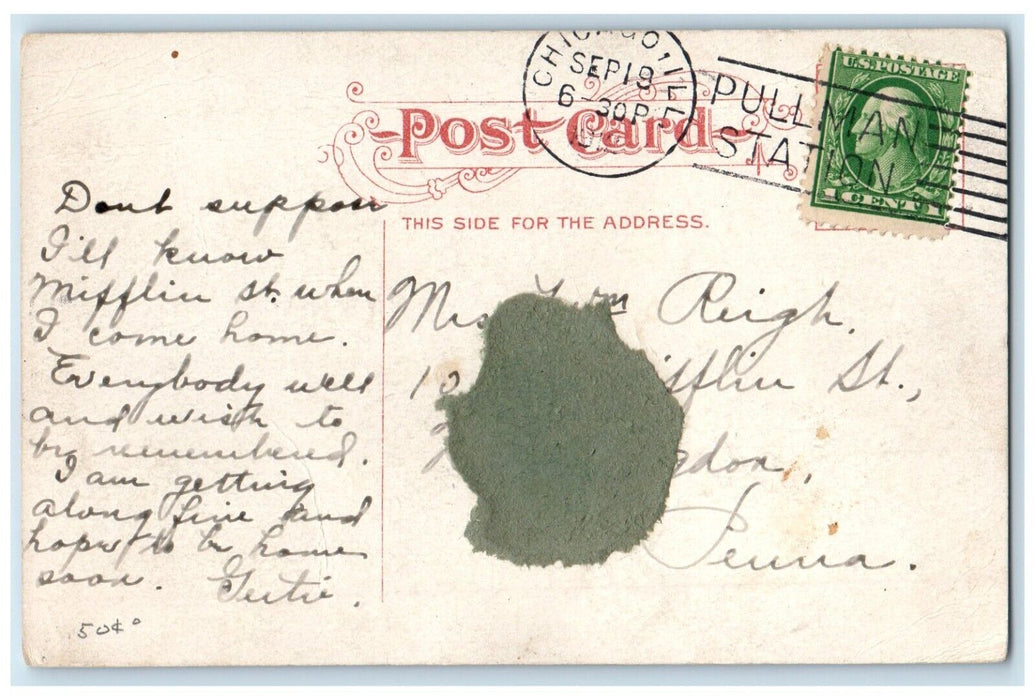 1912 New Northwestern Depot Depot Chicago Illinois IL Posted Antique Postcard
