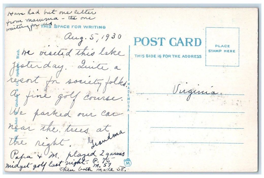 1930 Bozanta Tavern Entrance Flowers Hayden Lake Idaho ID Vintage Postcard