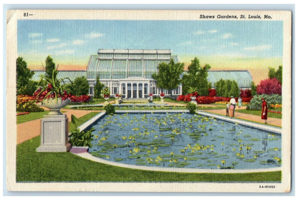 1956 Missouri Botanical Gardens Shaw's Garden Pond St. Louis Missouri Postcard