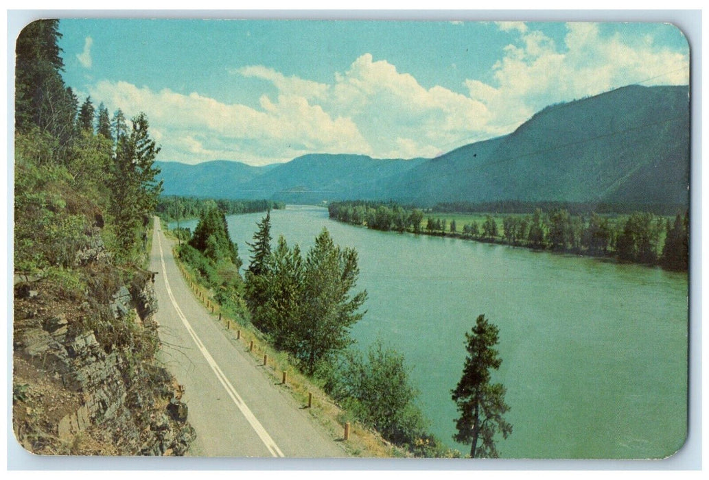 c1960's View Of Clarksfork River And Hwy Near Clarksfork Idaho ID Postcard