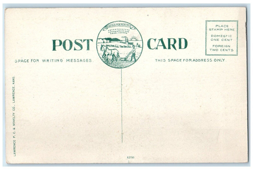 c1910's Physics Kansas University Building Lawrence Kansas KS Antique Postcard