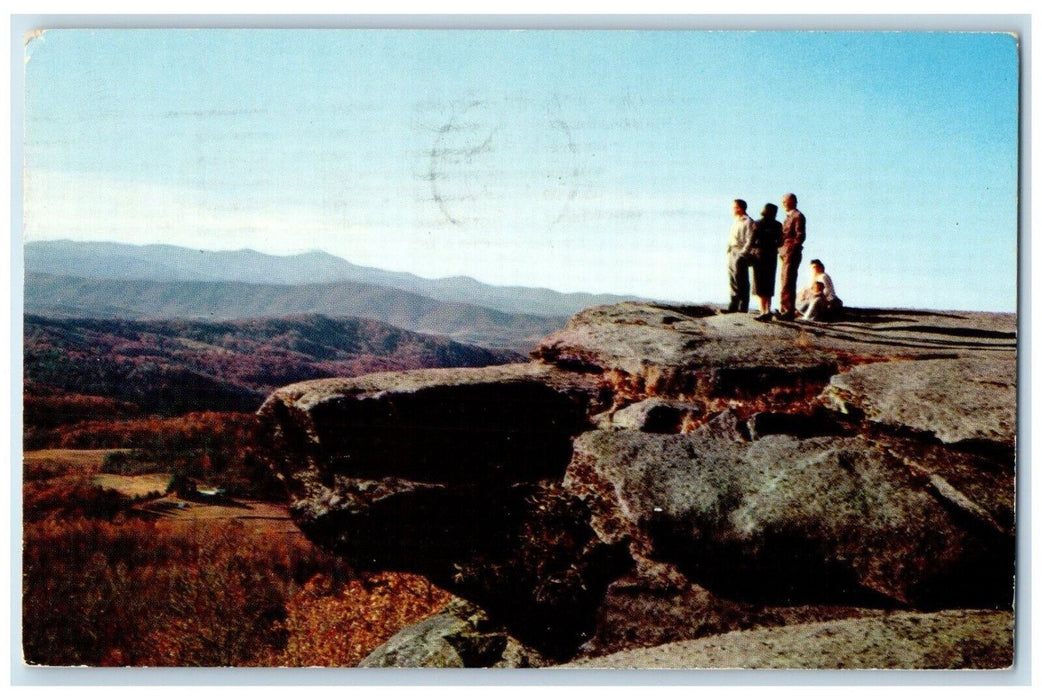 1967 Jump Off Rock Mountain Vista Hendersonville North Carolina NC Postcard