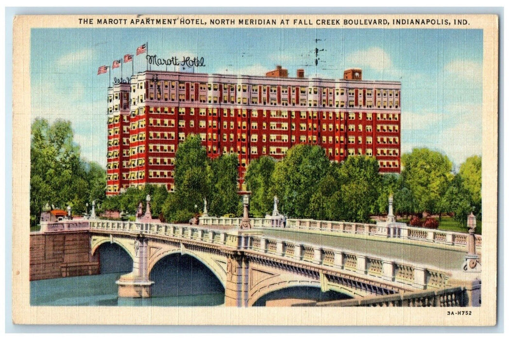 The Marrott Apartment Hotel North Meridian Fall Creek Indianapolis IN Postcard