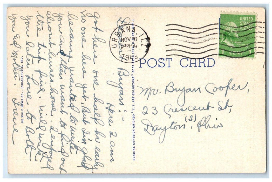 The Marrott Apartment Hotel North Meridian Fall Creek Indianapolis IN Postcard