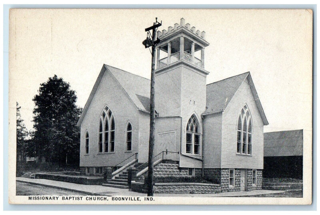 c1910 Missionary Baptist Church Building Boonville Indiana IN Unposted Postcard