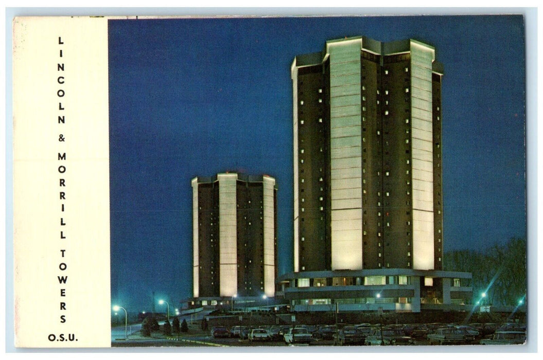 c1960 Lincoln Morrill Towers Overlooking Olentangy River Columbus Ohio Postcard