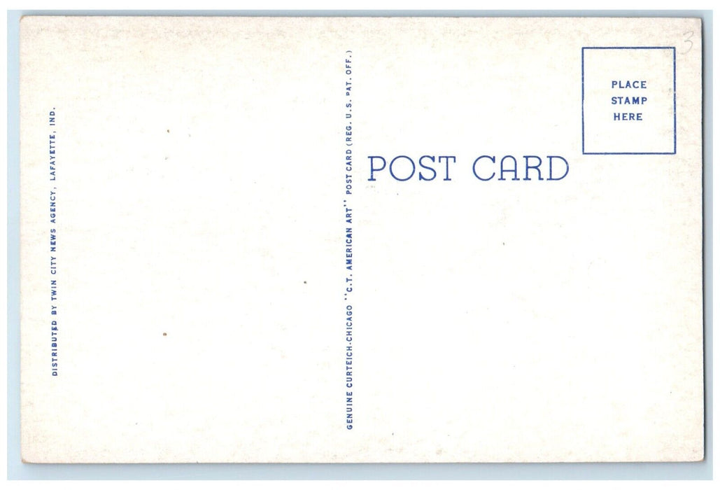 c1940 Cary Halls Men Residence Purdue University West Lafayette Indiana Postcard