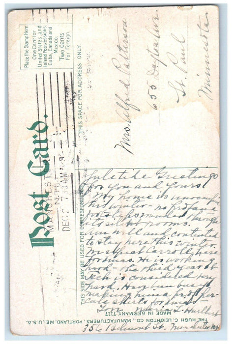 Deer Island Merrimac River MA, Showing Oldest Chain Bridge In Amerika Postcard
