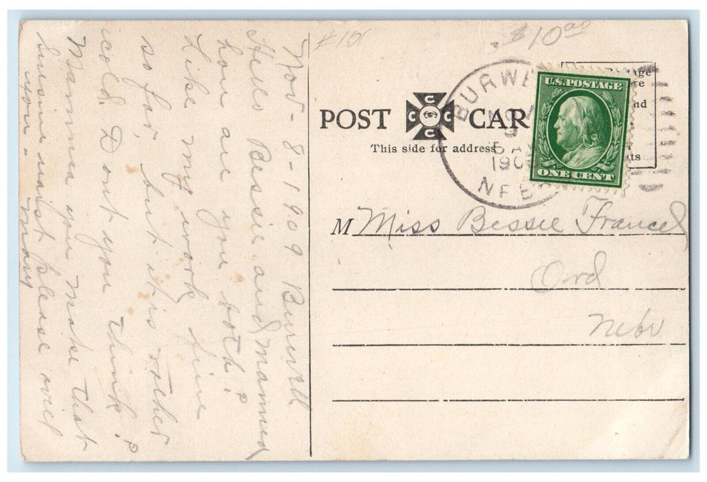 1908 Exterior View Hub Department Store Building Horse Burwell Nebraska Postcard