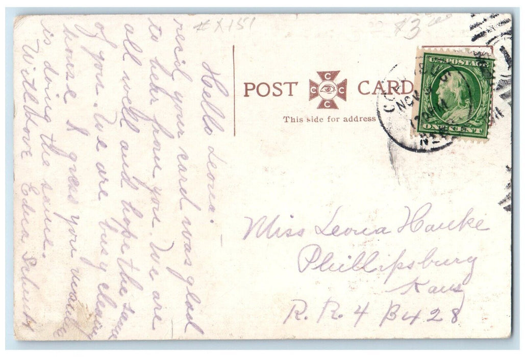 1911 Shell Creek Mill Horse Carriage Bridge Columbus Nebraska NE Posted Postcard