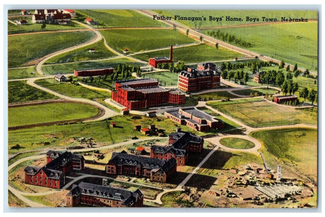 c1940 Aerial View Father Flanagan Boys Home Boys Town Nebraska Vintage Postcard