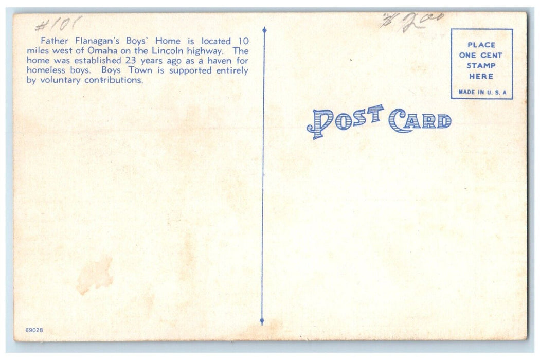 c1940 Aerial View Father Flanagan Boys Home Boys Town Nebraska Vintage Postcard