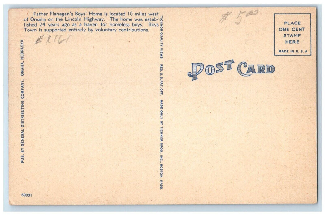 c1940 Father Flanagan Boys Home Band Boys Town Nebraska Vintage Antique Postcard