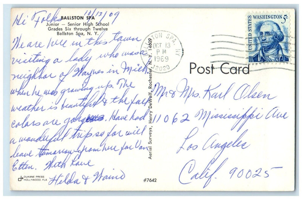 1969 Ballston Spa Junior Senior High School Grade Six Ballston Spa NY Postcard