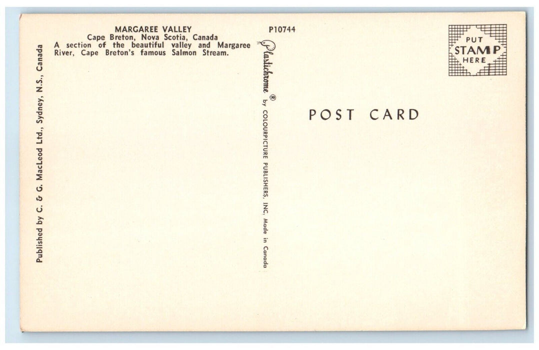 c1960's View Of Margaree Valley Cape Breton Nova Scotia Canada Vintage Postcard