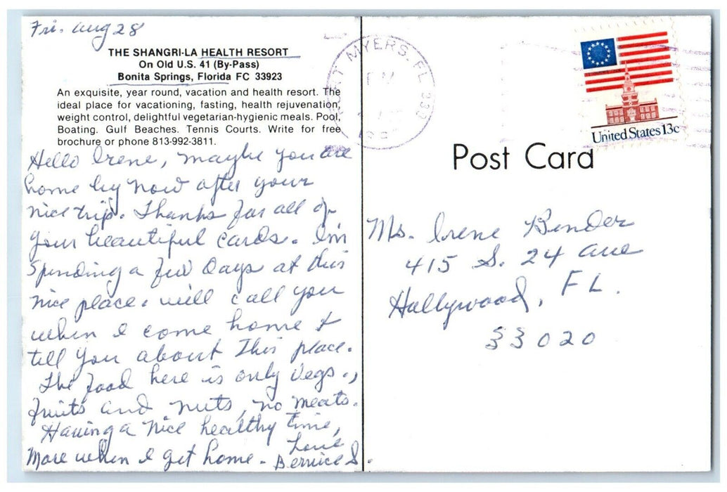 The Shangri La Health Resort Bonita Springs Florida FL Multiview Posted Postcard