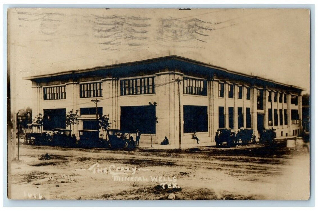 1909 The Crazy Well Building Mineral Wells Texas TX RPPC Photo Posted Postcard