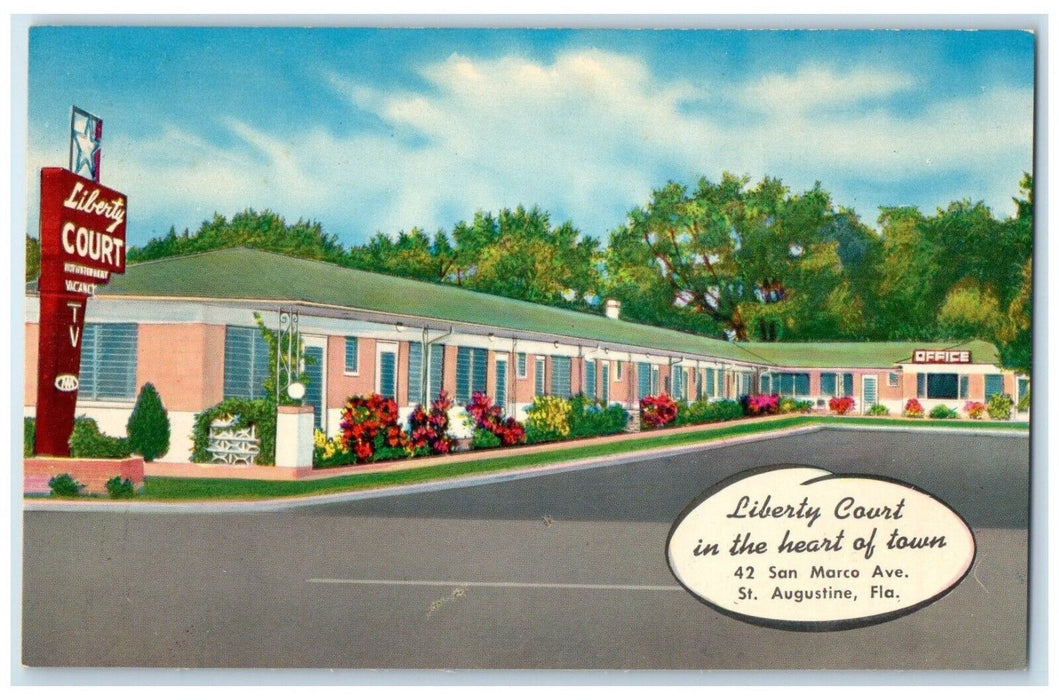 c1950's Liberty Court San Marco Ave. Roadside St. Augustine Florida FL Postcard