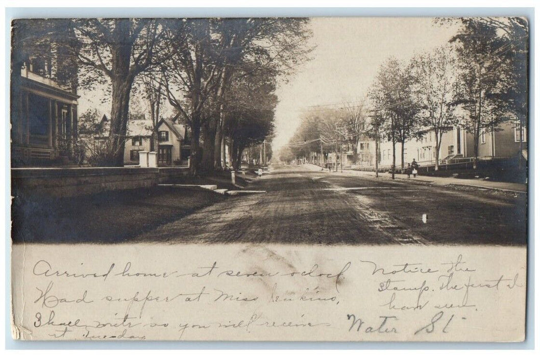 c1906 Water Street Home Residence View Augusta Maine ME RPPC Photo Postcard