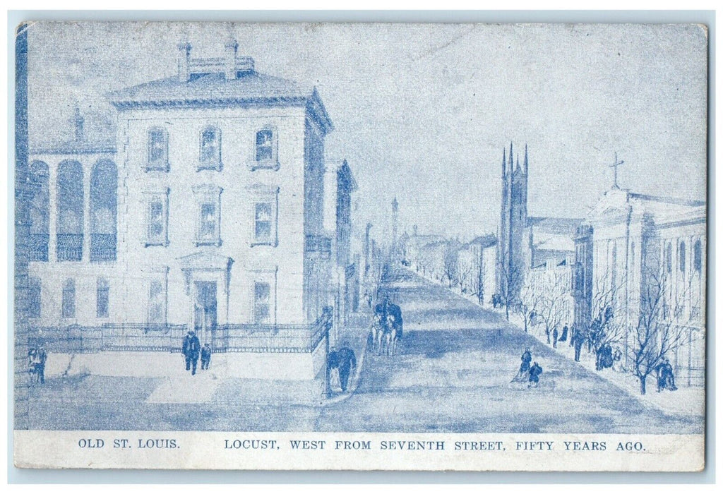 1910 Old St Louis Locust West Seventh Street St Louis Missouri Vintage Postcard