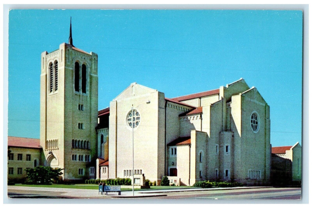 c1930's First Baptist Church Scene Street Lubbock Texas TX Vintage Postcard