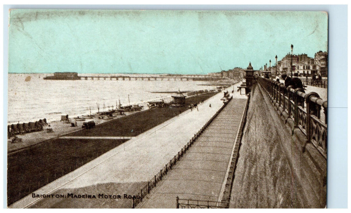 c1910 Brighton Madeira Motor Road East Sussex England Unposted Postcard