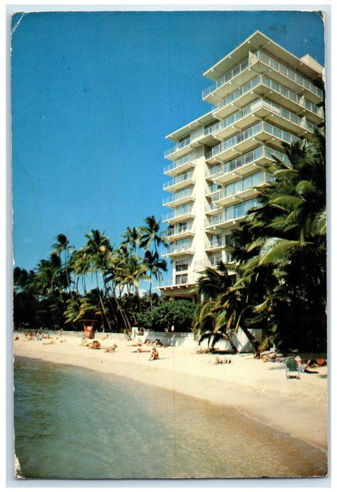 1983 New Otani Kaimana Beach  Hotel Diamond Head Avenue Honolulu Hawaii Postcard