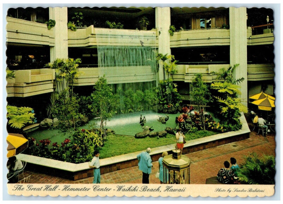 1981 Great Hall Hemmeter Center Hotel Exterior Waikiki Beach Hawaii HI Postcard