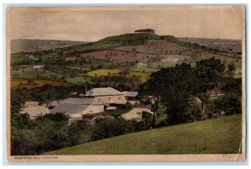 c1940's View of Dumpdon Hill Honiton England Vintage Posted Postcard