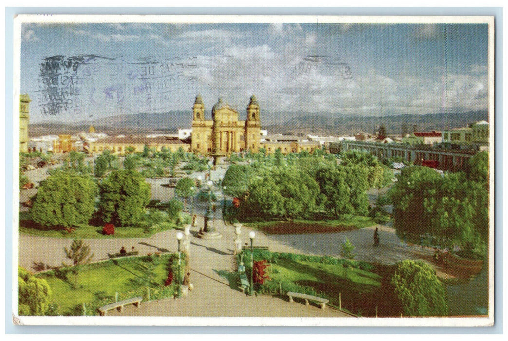 1951 View of Central Park Guatemala Central America Posted Vintage Postcard