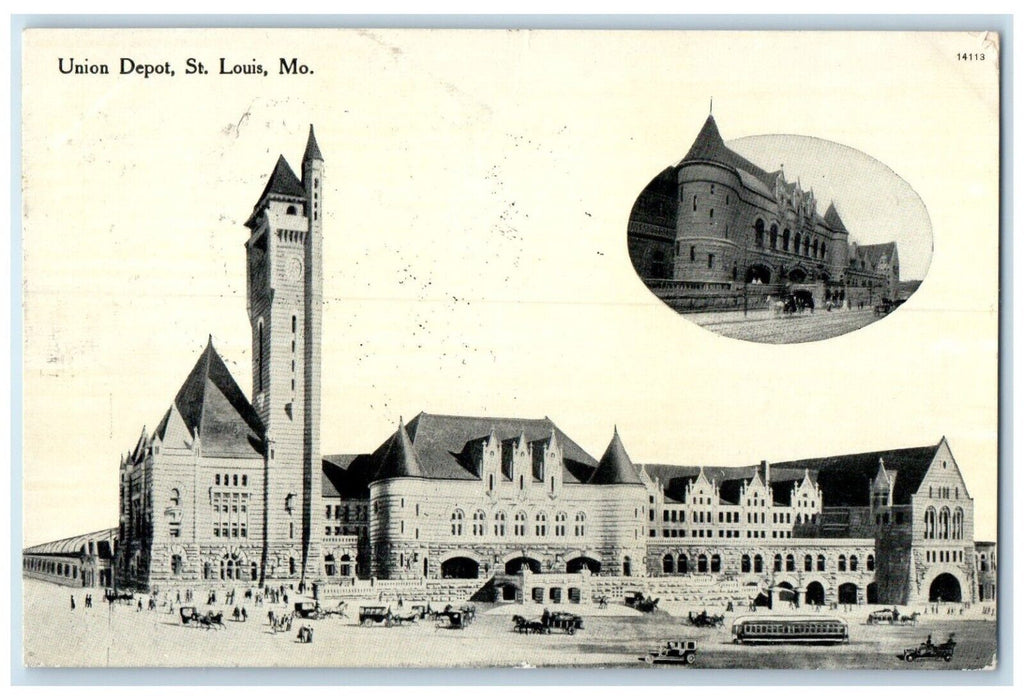 1910 Exterior View Union Depot Building Multi-View St Louis Missouri MO Postcard