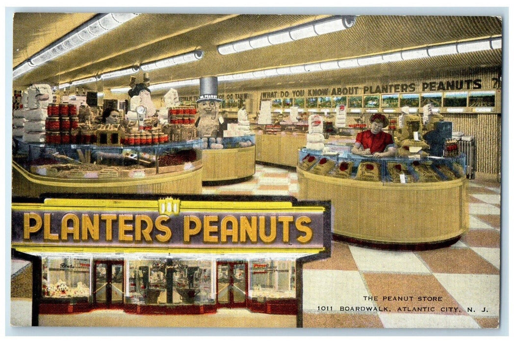 The Peanut Store Planters Peanuts Interior Atlantic City New Jersey NJ Postcard