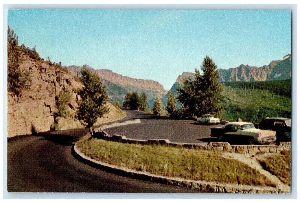 c1960 Switchback Going-To-The-Sun Highway Glacier National Park Vintage Postcard