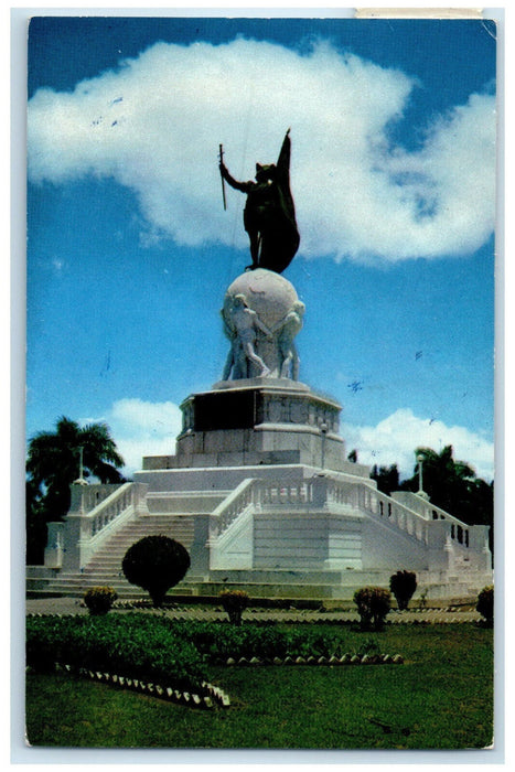 1959 The Statue of Vasco Nunez De Balboa Panama City Vintage Postcard