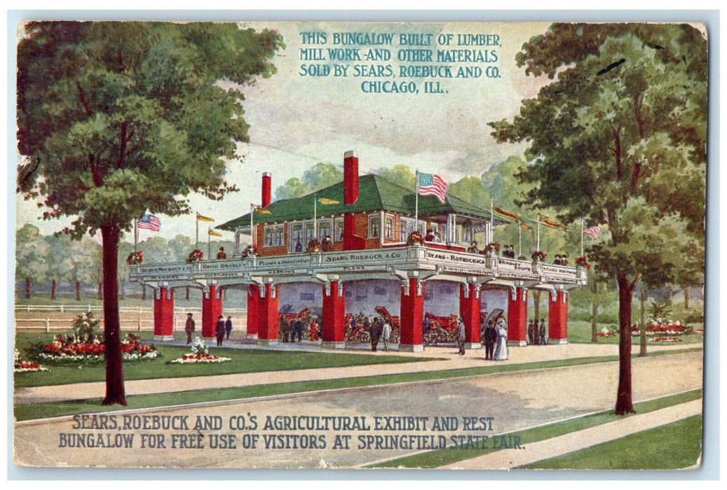 c1910 Bungalow Lumber Sold By Sears Roebuck Co Chicago Illinois Vintage Postcard