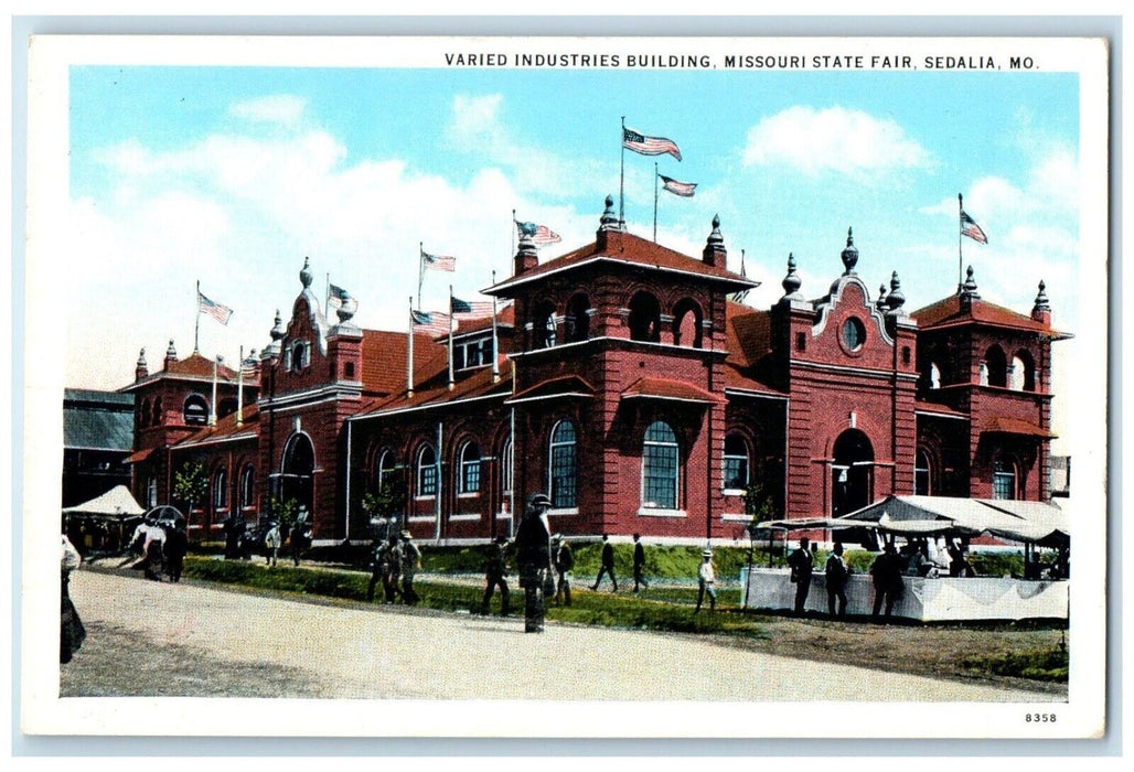 c1920 Varied Industries Building Missouri State Fair Sedalia MO Vintage Postcard