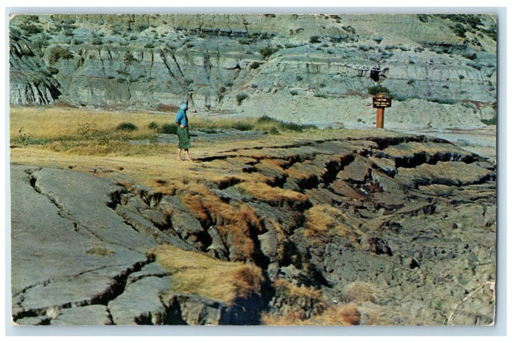 1961 Burning Coal Vein Theo Roosevelt National Park Culbertson Montana Postcard