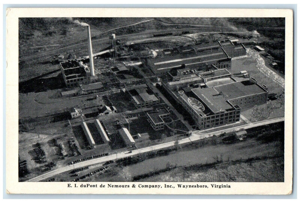 c1940 Aerial View E I Dupont De Nemours Company Inc Waynesboro Virginia Postcard