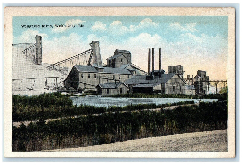 c1920 Scenic View Wingfield Mine Webb City Missouri MO Vintage Unposted Postcard