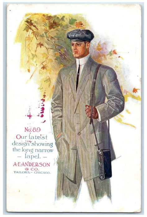 c1910 Style No 89 A E Anderson Co Tailors Chicago Illinois Advertising Postcard