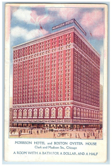 Morrison Hotel And Boston Oyster House Building Chicago Illinois IL Postcard