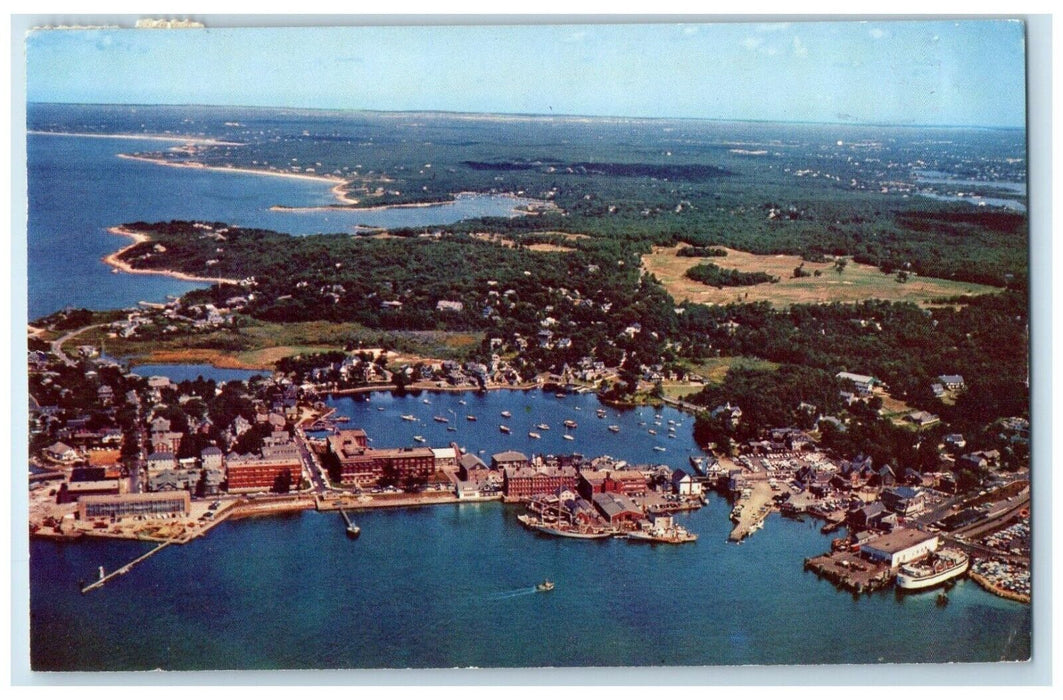 Air View Of Woods Hole Massachusetts MA, Showing Center Of Scientific Postcard