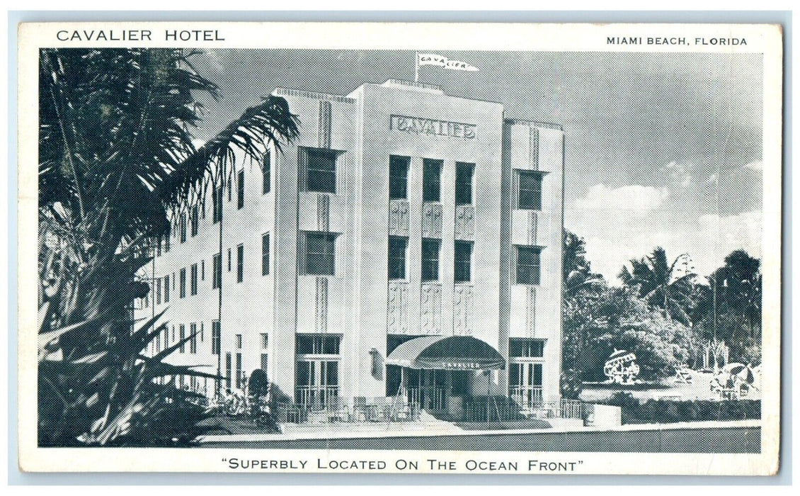 Cavalier Hotel Miami Beach Florida FL, Superbly Located Ocean Front Postcard