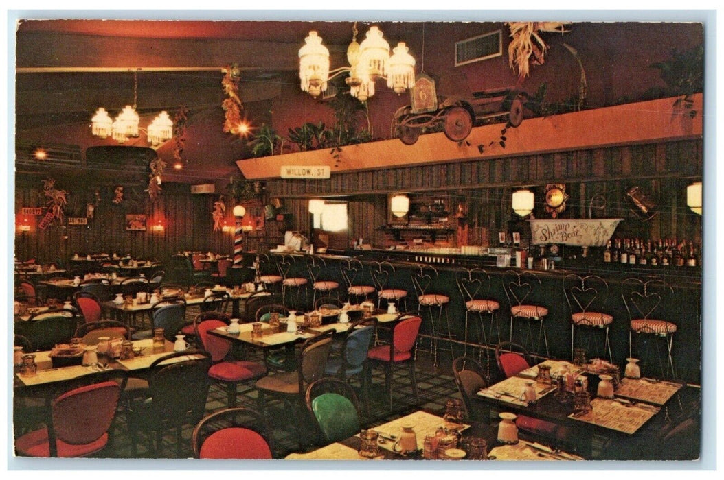 c1950's Kissin Cuzzin's Shrimp Boat Restaurant Bradenton Florida FL Postcard