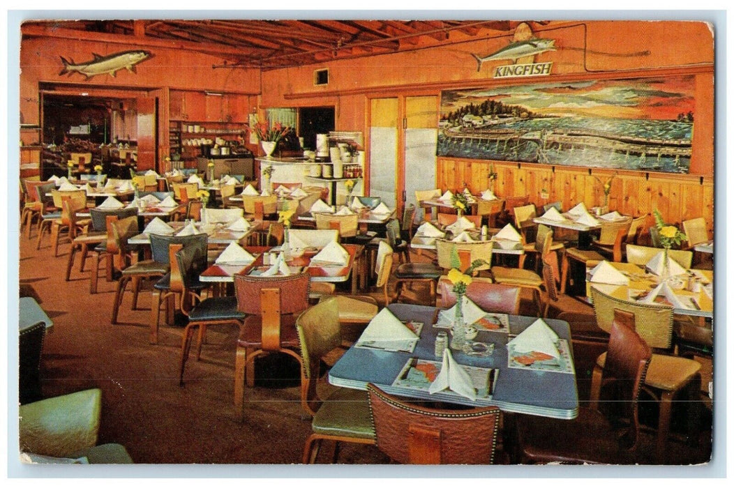 1964 The Kingfish Over The Water John's Pass Seafood Restaurant FL Postcard