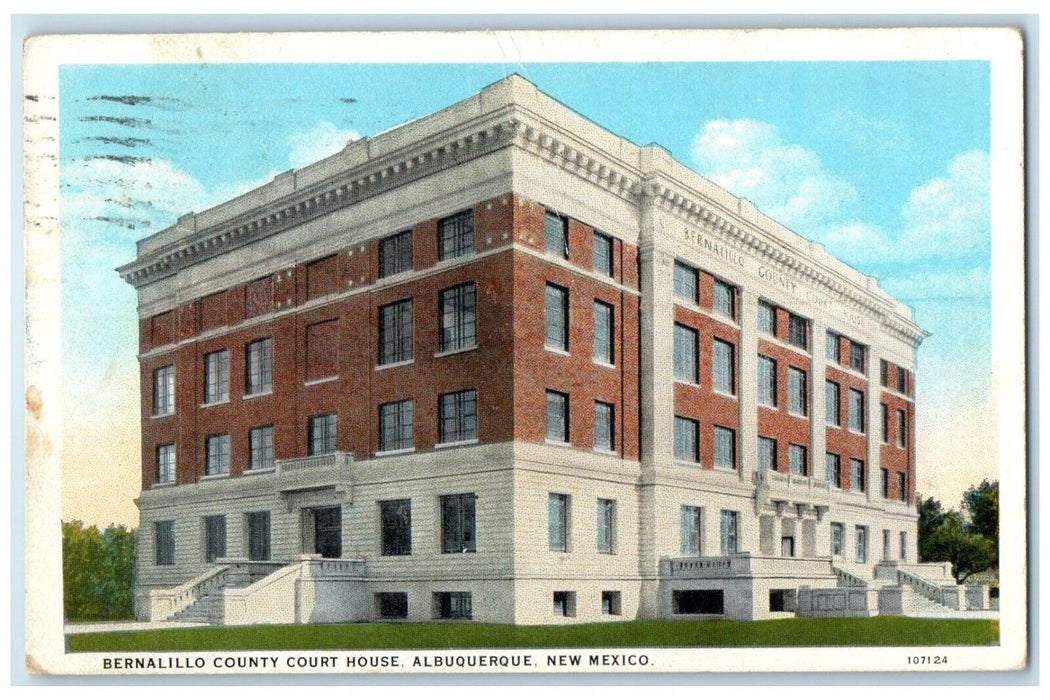 1926 Bernalillo County Court House Building Albuquerque New Mexico NM Postcard